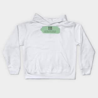 111 Angel Number green Kids Hoodie